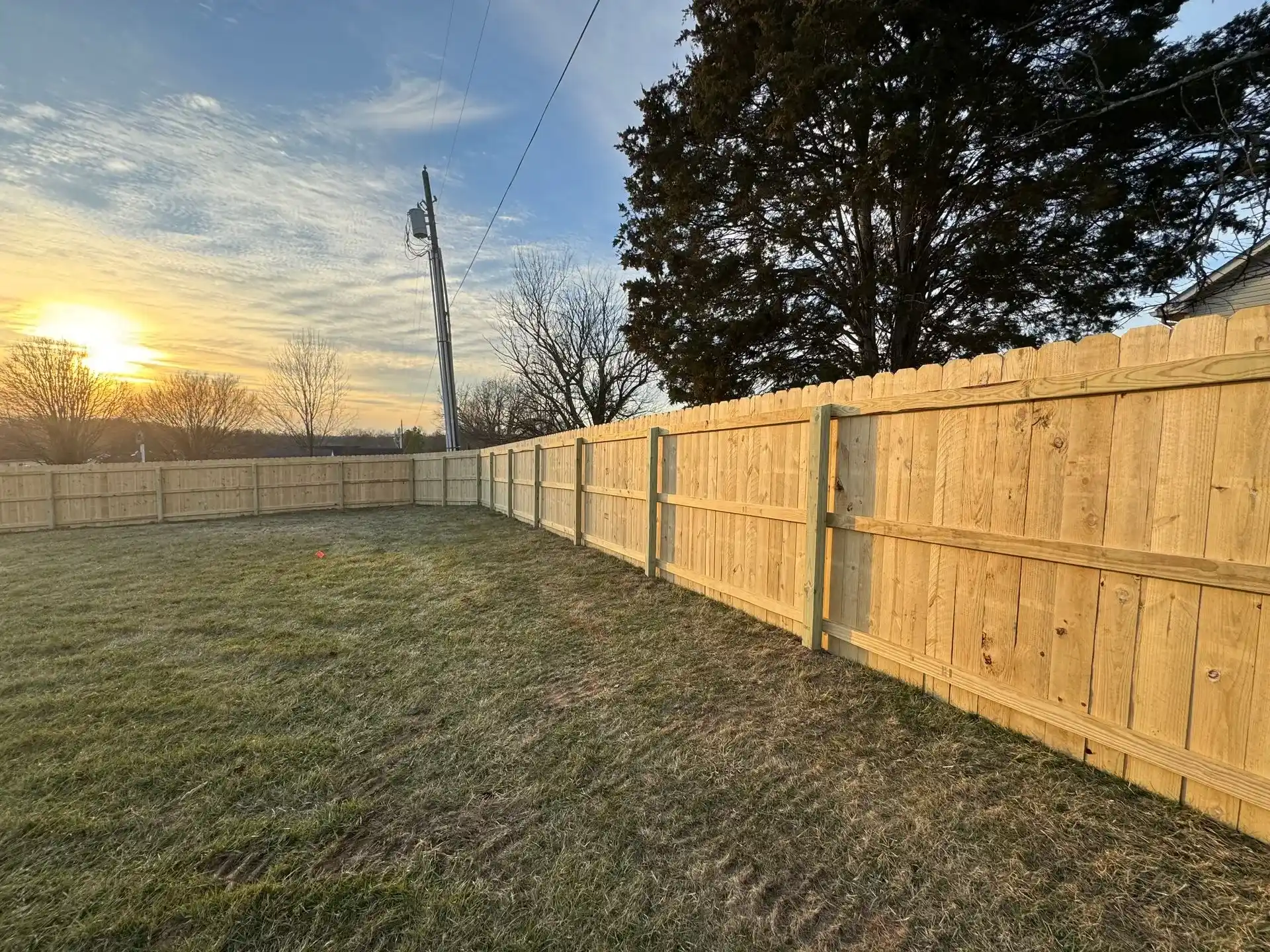Wood privacy fence installed by Chafin Fence